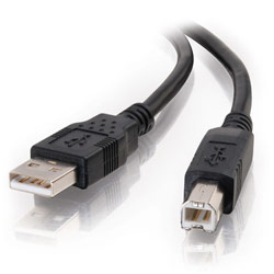 CABLES TO GO Cables To Go USB 2.0 Cable - 1 x Type A USB - 1 x Type B USB - 6.56ft - Black