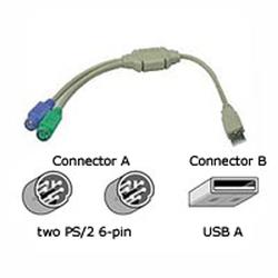 CABLES TO GO Cables To Go USB to Dual PS/2 Adapter - 1ft