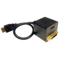 CABLES UNLIMITED Cables Unlimited 12in HDMI to DVI-D & HDMI Cable Splitter - 1ft - Black
