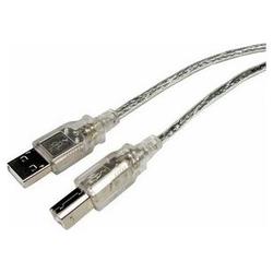 CABLES UNLIMITED Cables Unlimited 15ft USB 2.0 Clear A to B Cable - 1 x Type A USB - 1 x Type B USB - 15ft - Clear