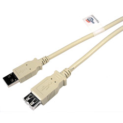 CABLES UNLIMITED Cables Unlimited 15ft USB 2.0 Extension Cable - 1 x Type A USB - 1 x Type A USB - 15ft - Beige