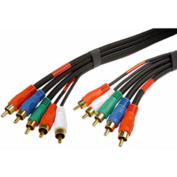 CABLES UNLIMITED Cables Unlimited 25ft 5 RCA to 5 RCA Male to Male Component Video and Audio Cable - 25ft - Black