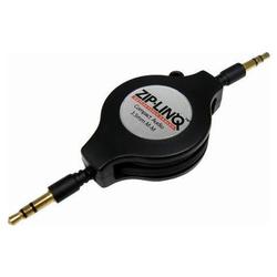 CABLES UNLIMITED Cables Unlimited Ziplinq Retractable 3.5mm Black Audio Cable, iPod/iPhone compatible - 1 x Mini-phone - 1 x Mini-phone - 4ft