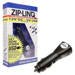Zip-Linq Cables Unlimited Ziplinq USB to Car Power Adapter iPhone compatible