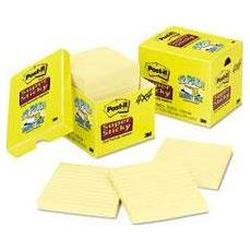 3M Canary Yellow Super Sticky Notes, 3 x 3 Cabinet Pack, 24 90-Sheet Pads/Pack (MMM65424SSCP)