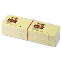 3M Canary Yellow Super Sticky Notes, 3 x 5, Twelve 90-Sheet Pads/Pack (MMM65512SSCY)