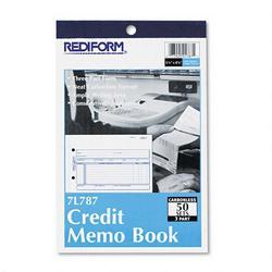 Rediform Office Products Carbonless Credit Memo Book, Triplicate Sets, 5-1/2 x 7-7/8, 50 Sets/Black (RED7L787)
