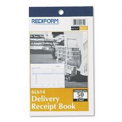 Rediform Office Products Carbonless Delivery Receipt Book, Duplicate, 50 Sets/Book (RED6L614)