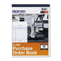 Rediform Office Products Carbonless Purchase Order Book, Dupl, Numbered, Bottom Punch, 8-1/2x11 (RED1L146)