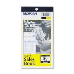 Rediform Office Products Carbonless Sales Books, Duplicate Style, 3-5/8 x 6-3/8, 50 Sets per Book (RED5L240)