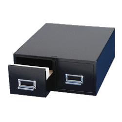 Mmf Industries Card Cabinet File, 2 Drawer, 3000 Card Cap, 3 x5 , Black (MMF263F3516DBLA)