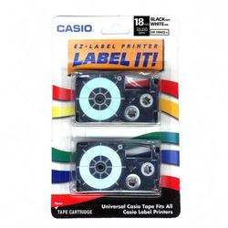 Casio Label Printer Tape0.71 - 2 x Tape (XR18WE2S)