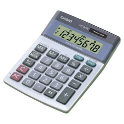 Casio MS-80TV Simple Calculator - 8 Character(s) - Solar, Battery Powered - 1.25 x 4 x 5.38