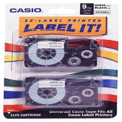 Casio Tape Cassette for Labelmakers - 0.37 x 26'' - 2 x Tape