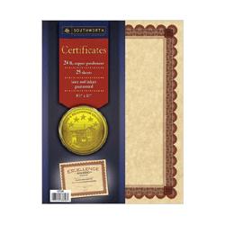Southworth Company Certificate Refill, with Borders,24Lb,8-1/2 x11 ,25/Pack,Copper (SOUCT5R)