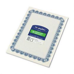 Geographics Certificates for Copier/Laser/Ink Jet, 8-1/2 x 11, Blue Royalty Border, 50/Pack (GEO22901)