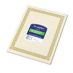 Geographics Certificates for Copier/Laser/Ink Jet, 8-1/2x11, Natural Diplomat Border, 50/Pack (GEO21015)