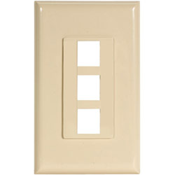 Channel Vision 3 Socket Decora-Style Faceplate - 1-Gang - Ivory