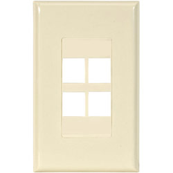 Channel Vision 4 Socket Decora-Style Faceplate - 1-Gang - Almond