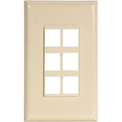 Channel Vision 6 Socket Decora-Style Faceplate - 1-Gang - Ivory