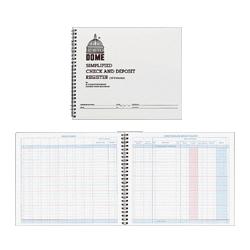 Dome Publishing Company Check/Deposit Register, 50 Pages, 10-1/4 x8-1/2 , Gray (DOM210)