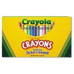 Binney And Smith Inc. Classic 96-Color Flip-Top Pack Crayons with 16 Fluorescents & Built-In Sharpener (BIN520096)