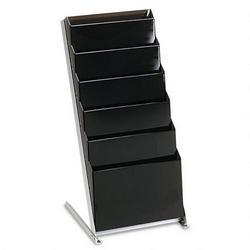 RubberMaid Classic Hot File® 7-Pocket Deskside Stand, 27-1/2 High, Letter Size, Smoke (RUB16653)