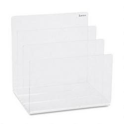 Kantek Inc Clear Acrylic Desk File Sorter, Three 2 Compartments, 8w x 6-1/2d x 7-1/2h (KTKAD45)