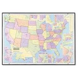 American Map Company Cleartype® U.S. Business/Marketing Full-Color Laminated Wall Map, 50w x 38h (AMM698287)