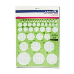 J.S. Staedtler, Inc. Combo Circle Template, 7-1/4 x 8-1/4, 45 Circles to 2-1/4 , Green (STD977110)