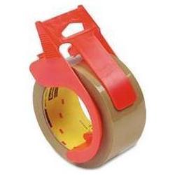 3M Commercial Performance Heavy-Duty Packaging Tape in Dispenser, Tan, 1 Roll (MMM3750RDTN)