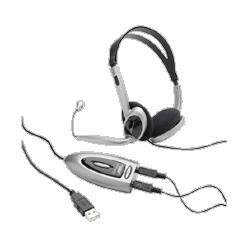 Compucessory CCS 55257 Multimedia USB Stereo Headset - Over-the-head - Black, Silver