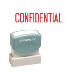 Shachihata Inc. U.S.A. Confidential Ink Stamp, 1/2 x1-5/8 , Red Ink (SHA1130)