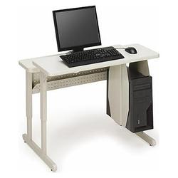 BRETFORD Connections Flat Screen Work Center with CPU Holder (36 x 24 with 24-32 Adjustable Height) - Quartz
