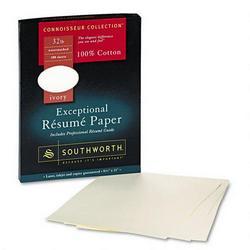 Southworth Company Connoisseur Collection® R sum Paper, 8-1/2x11, Ivory, 32-lb., 100 Sheets/Box (SOURD18ICF)