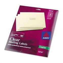 Avery-Dennison Copier Labels Mailing, 1 x2-13/16 , 660/BX, Clear (AVE05314)