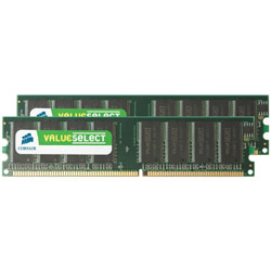 CORSAIR VALUE SELECT Corsair Value Select 2GB ( 2 X 1GB ) PC2-4200 533MHz 240-pin DDR Dual Channel Desktop Memory Kit