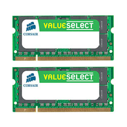 CORSAIR VALUE SELECT Corsair Value Select 2GB (2 X 1GB) PC2-5300 667MHz 200-pin DDR2 SODIMM Notebook Memory Kit