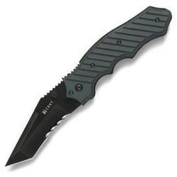 Columbia River Knife & Tool Crawford Triumph, Green/black Handle, Combo, Non-assisted