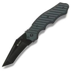 Columbia River Knife & Tool Crawford Triumph, Green/black Handle, Plain, Non-assisted
