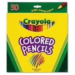 Binney And Smith Inc. Crayola® Presharpened Long Colored Pencils, Thick 3.3mm Lead, 50-Color Set (BIN684050)