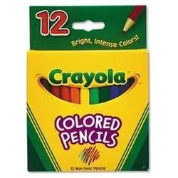 Binney And Smith Inc. Crayola® Presharpened Short Colored Pencils, Thick 3.3mm Lead, 12-Color Set (BIN684112)