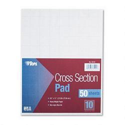 Tops Business Forms Cross Section Pad, 8-1/2x11, 10 Squares/Inch, 20-lb., 50 Sheets/Pad (TOP35101)