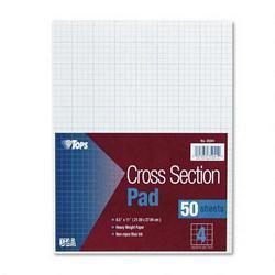 Tops Business Forms Cross Section Pad, 8-1/2x11, 4 Squares/Inch, 20-lb., 50 Sheets/Pad (TOP35041)