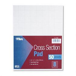 Tops Business Forms Cross Section Pad, 8-1/2x11, 8 Squares/Inch, 20-lb., 50 Sheets/Pad (TOP35081)