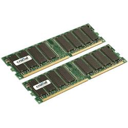 CRUCIAL TECHNOLOGY Crucial 1GB KIT ( 2 x 512MB ) DDR Memory PC3200 400MHz 184-pin