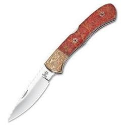 Buck Custom Bucklock, Apple Coral Handle w/mosaic Pins, Plain