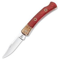 Buck Custom Prince, Apple Coral Handle w/mosaic Pins, Plain