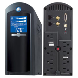 CyberPower Systems CyberPower Intelligent LCD Series CP1500AVRLCD UPS 1500VA 900W 4 x NEMA 5-15R Battery/Surge Protected 4 x NEMA 5-15R Surge Protected Outlets