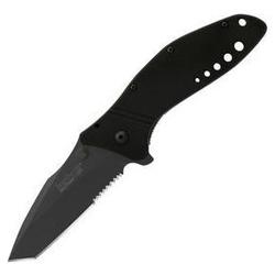 Kershaw Cyclone, Black Aluminum Handle, Black Tanto Blade, Comboedge